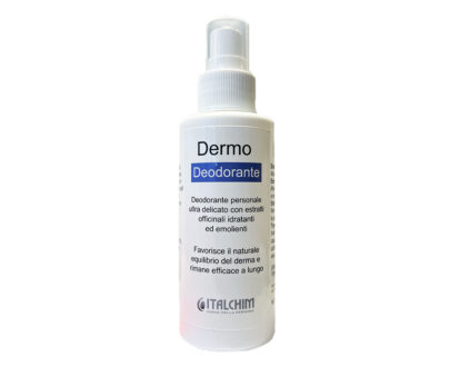 Dermo deodorante personale ultra delicato con estratti naturali di salvia naturale, foglie di olive, fiori di achillea e equisetum.