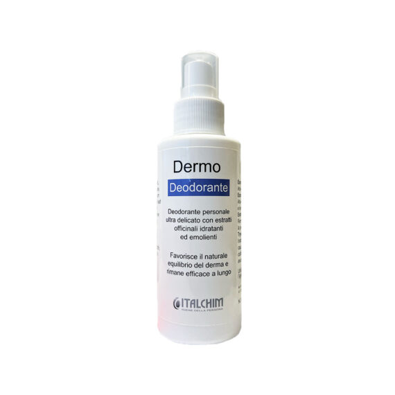 Dermo deodorante personale ultra delicato con estratti naturali di salvia naturale, foglie di olive, fiori di achillea e equisetum.