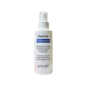 Dermo deodorante personale ultra delicato con estratti naturali di salvia naturale, foglie di olive, fiori di achillea e equisetum.