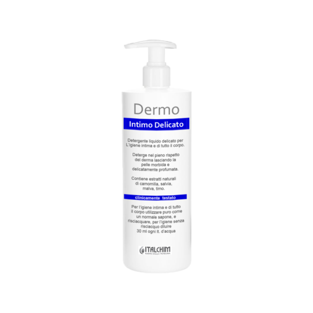 Dermo detergente liquido ultra delicato per l’igiene intima e di tutto il corpo.